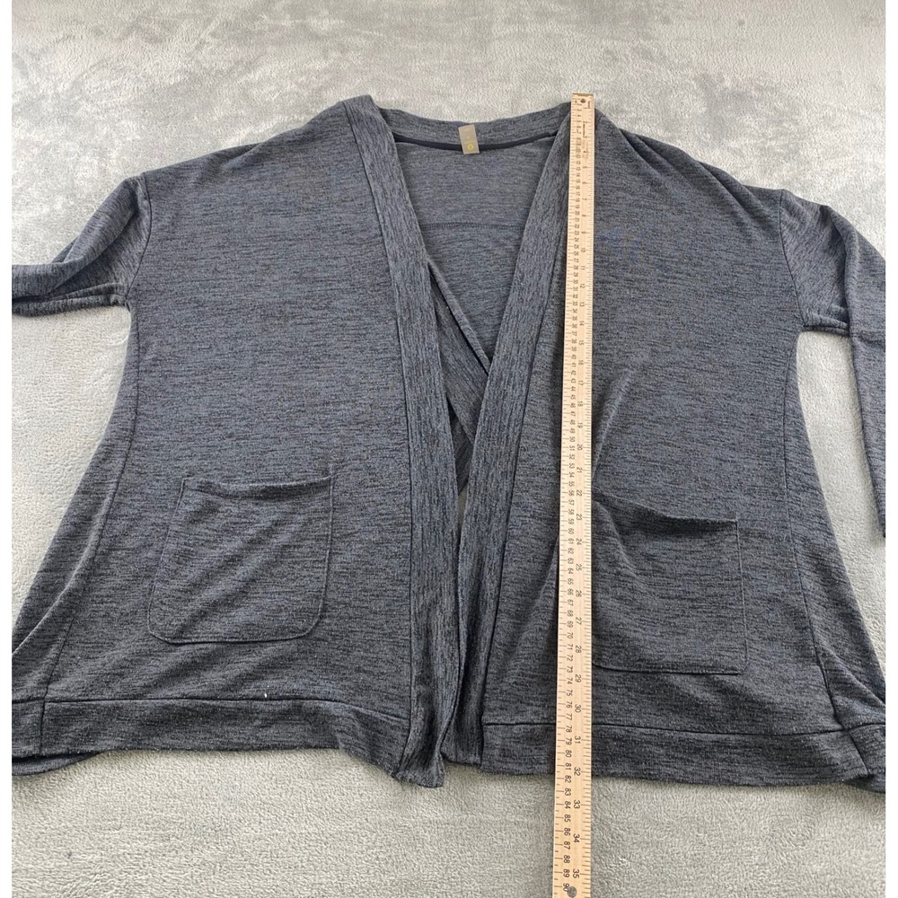 Xersion Womens XL Gray Heathered Open‎ Front Cardigan Pockets Criss Cross Back - Picture 11 of 16